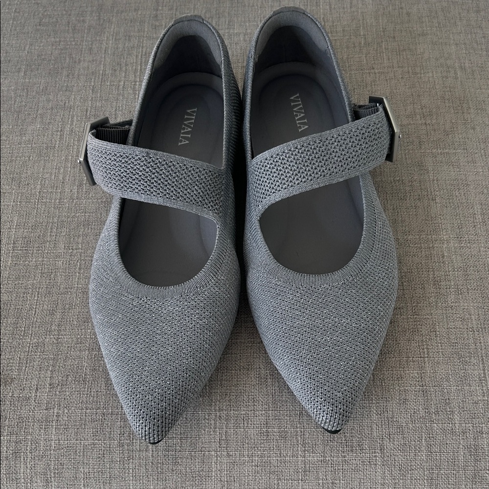 VIVAIA Made in Italy 🇮🇹      S 37.5 Gray Women's Flats with Buckle